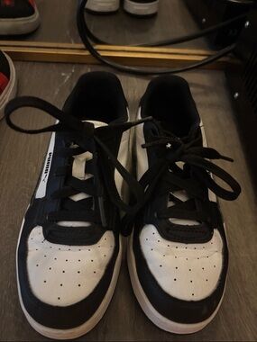 Puma Kids Black and White Low-Top Sneakers